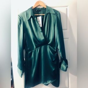 Zara green silk mini!